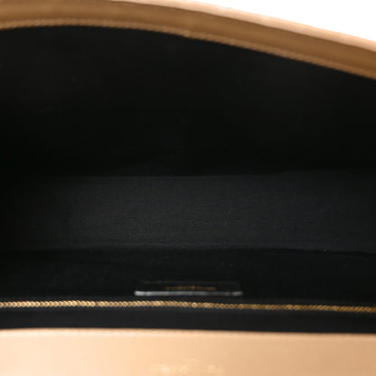 Saint Laurent Grain De Poudre Mixed Matelasse Large Triquilt Monogram Satchel Dark Latte 5 of 10