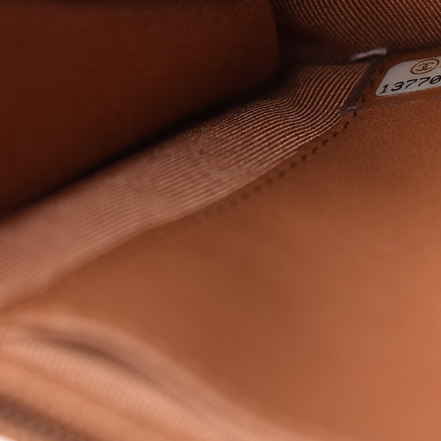 Lambskin Quilted Wallet on Chain WOC Brown