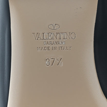 Valentino Garavani Calfskin Nappa Rockstud Ballerina Flats 37.5 Black Poudre 6 of 9