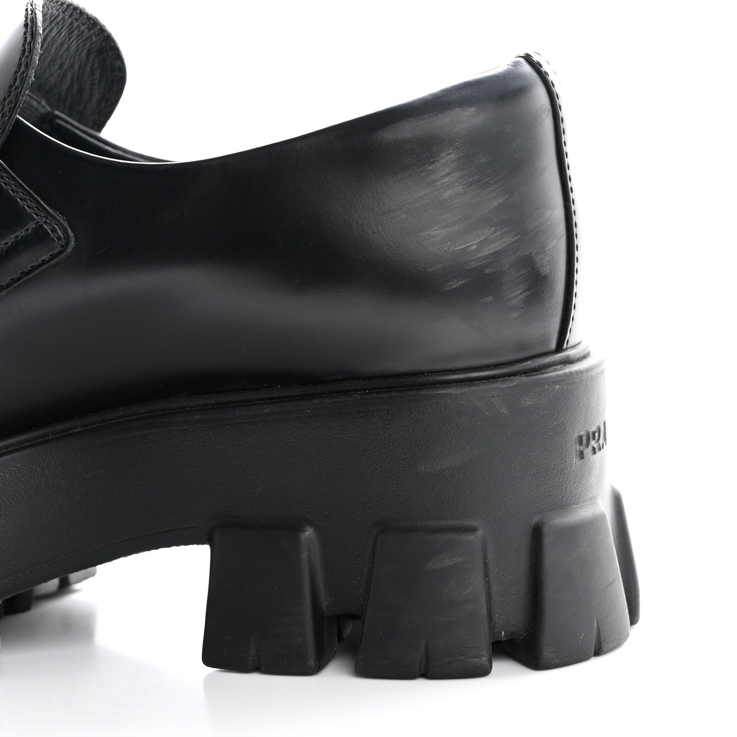 Spazzolato Rois Metal Triangle Logo Monolith 55mm Loafers 36 Black