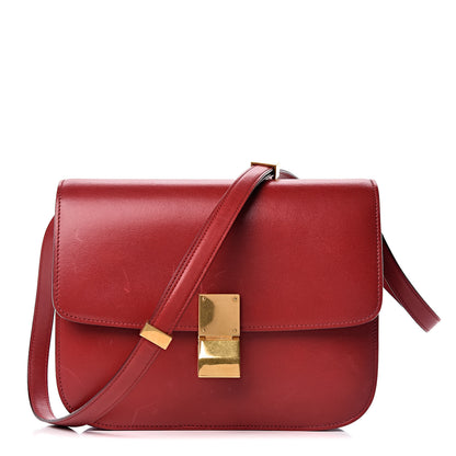 Celine Box Calfskin Medium Classic Box Flap Bag Red 1 of 12
