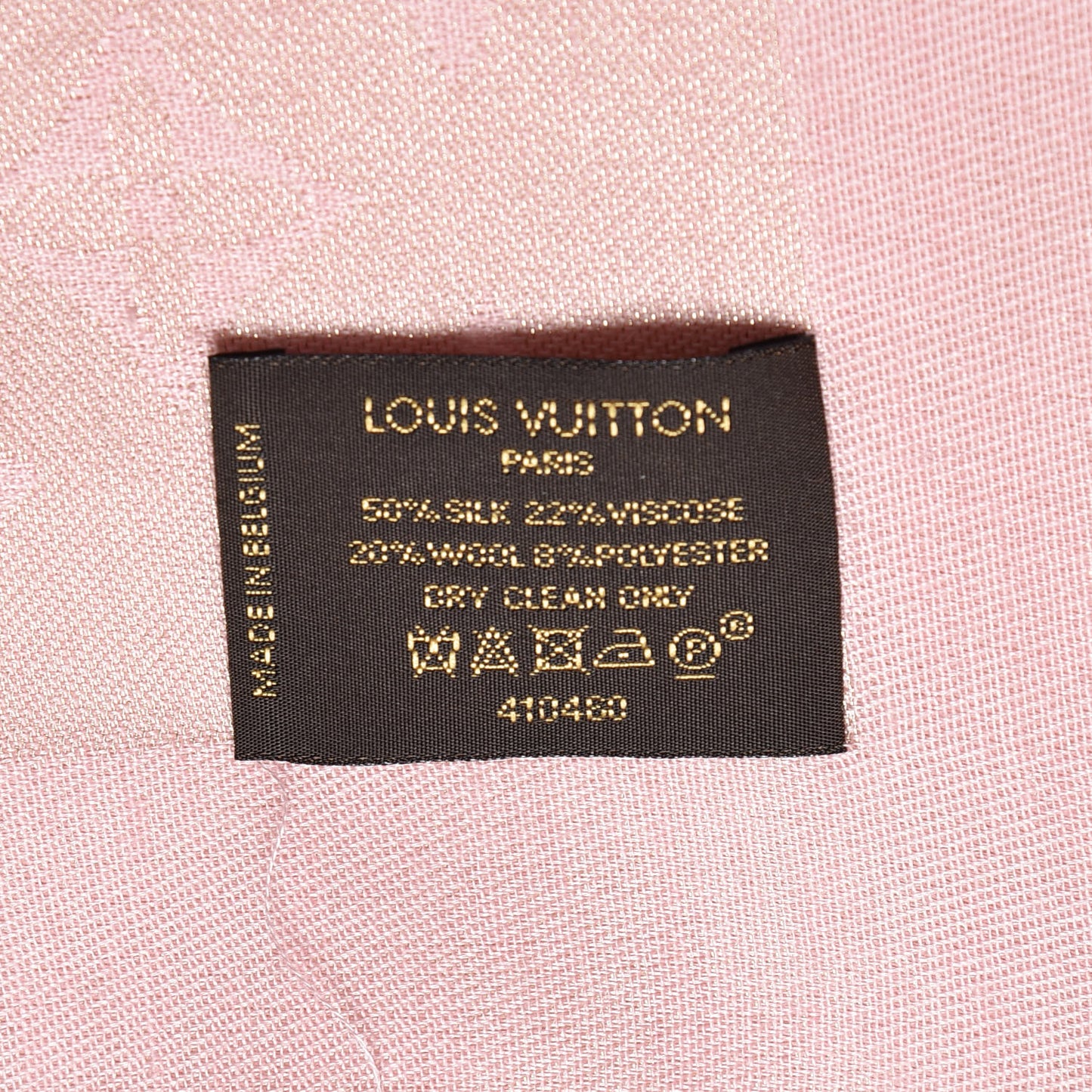 Silk Wool Monogram Shine Shawl Rose