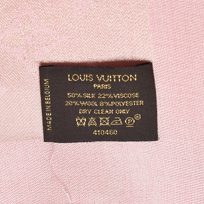 Louis Vuitton Silk Wool Monogram Shine Shawl Rose 4 of 4