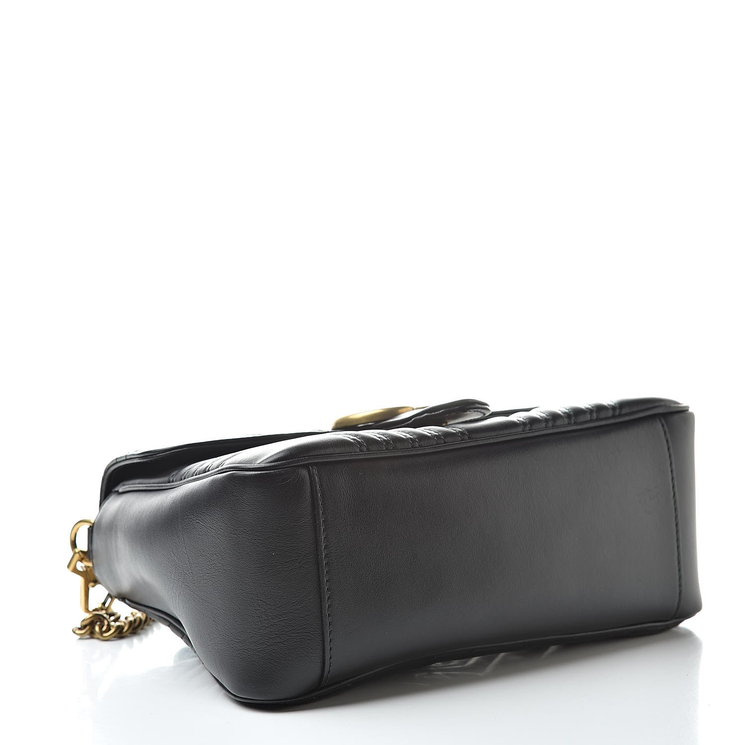 Gucci Calfskin Matelasse Small GG Marmont Top Handle Shoulder Bag Black 4 of 17