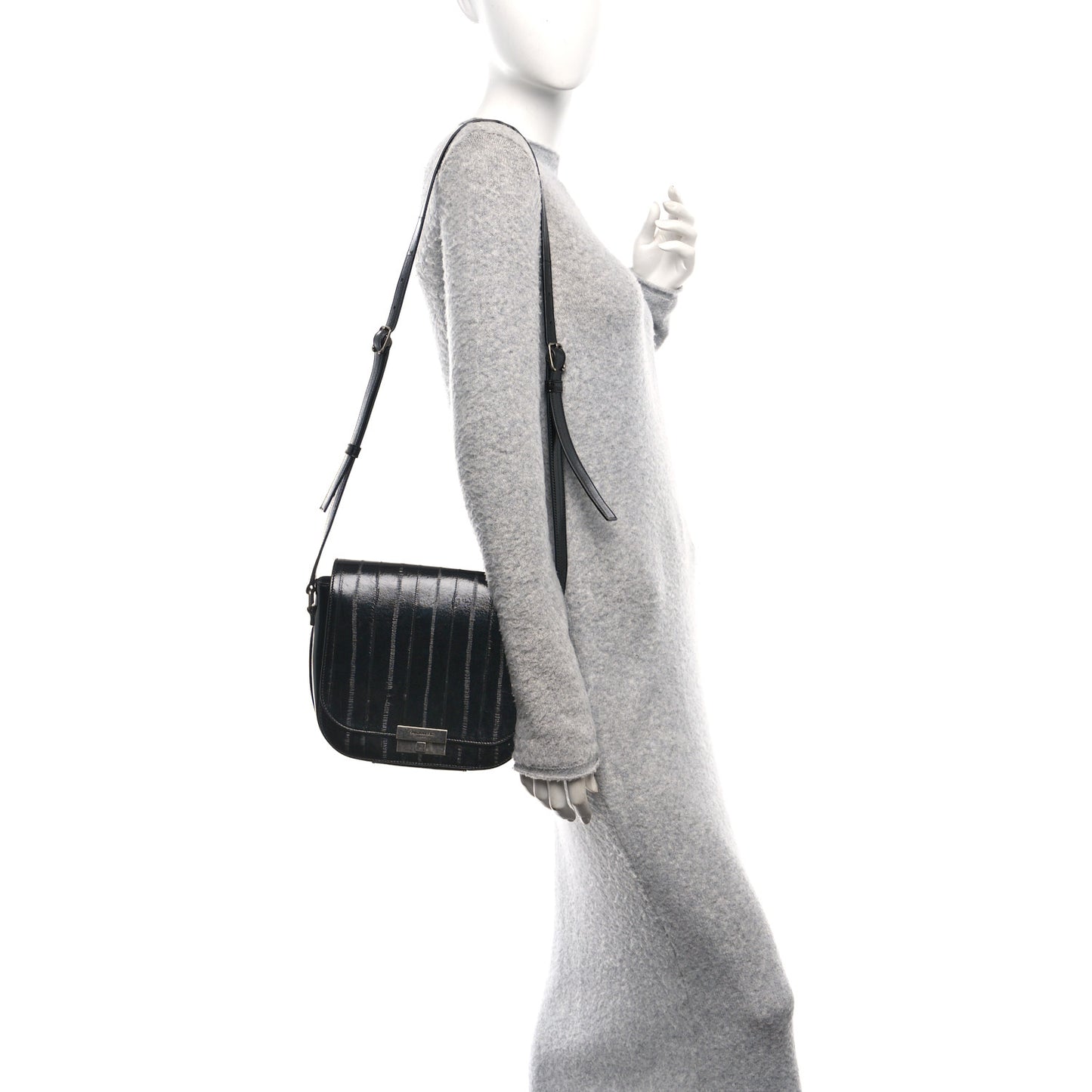 Crinkled Matelasse Betty Messenger Black