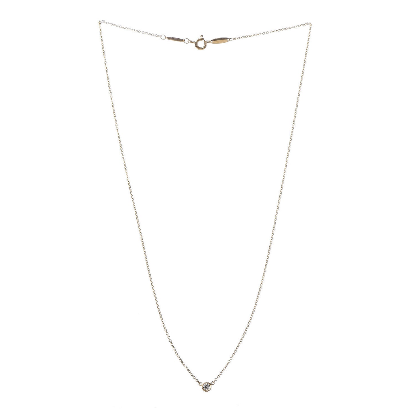 18K Yellow Gold Diamond .07ct Elsa Peretti Diamonds by the Yard Pendant Necklace