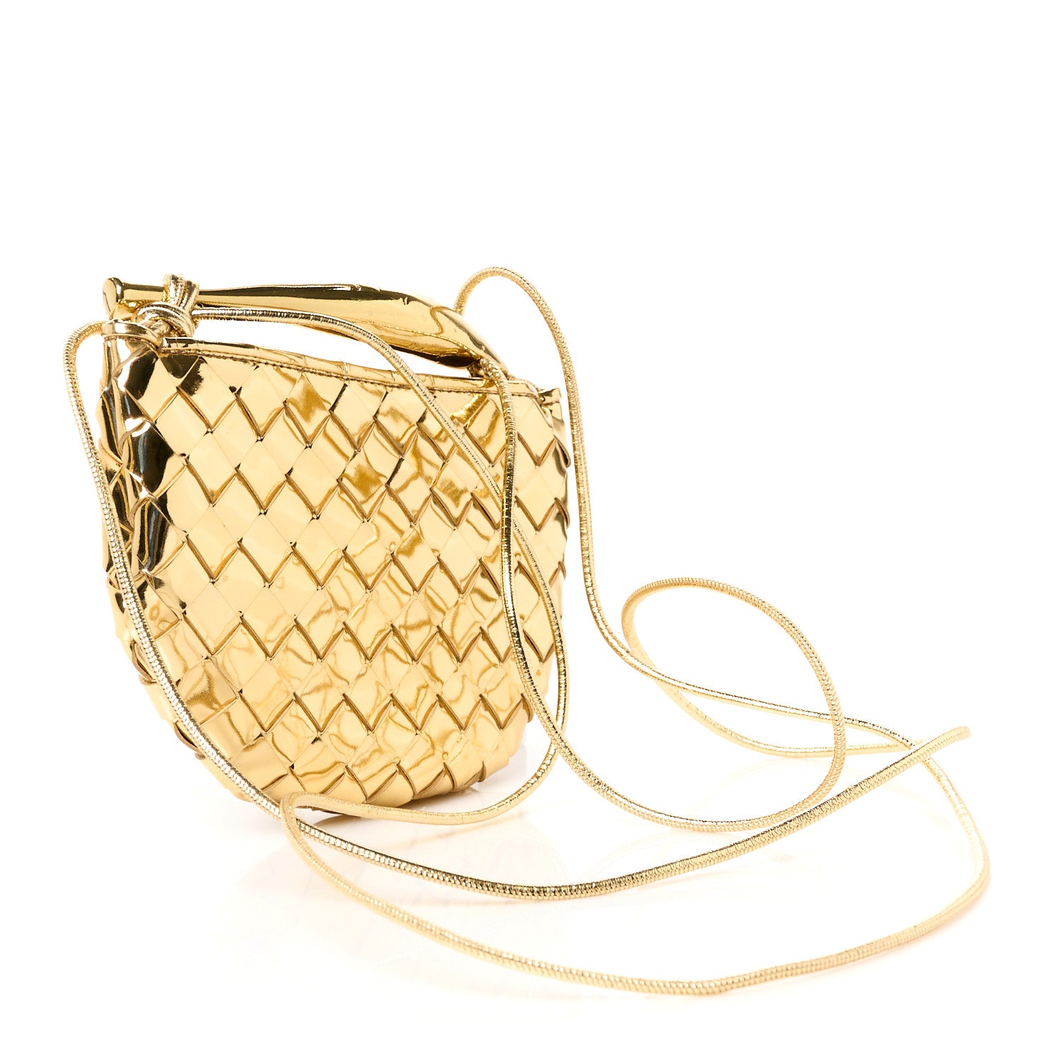 Bottega Veneta Mirror Laminated Nappa Intrecciato Mini Sardine Bag Gold 3 of 9