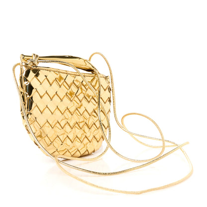 Bottega Veneta Mirror Laminated Nappa Intrecciato Mini Sardine Bag Gold 3 of 9