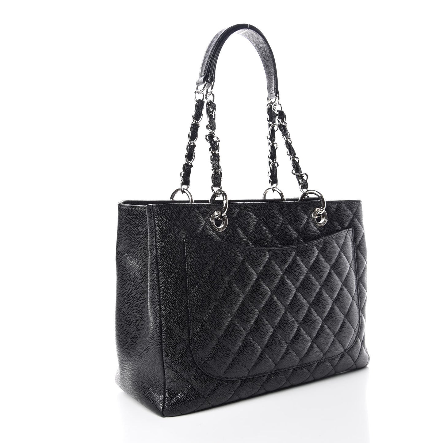 Caviar Quilted Grand Shopping Tote GST Black