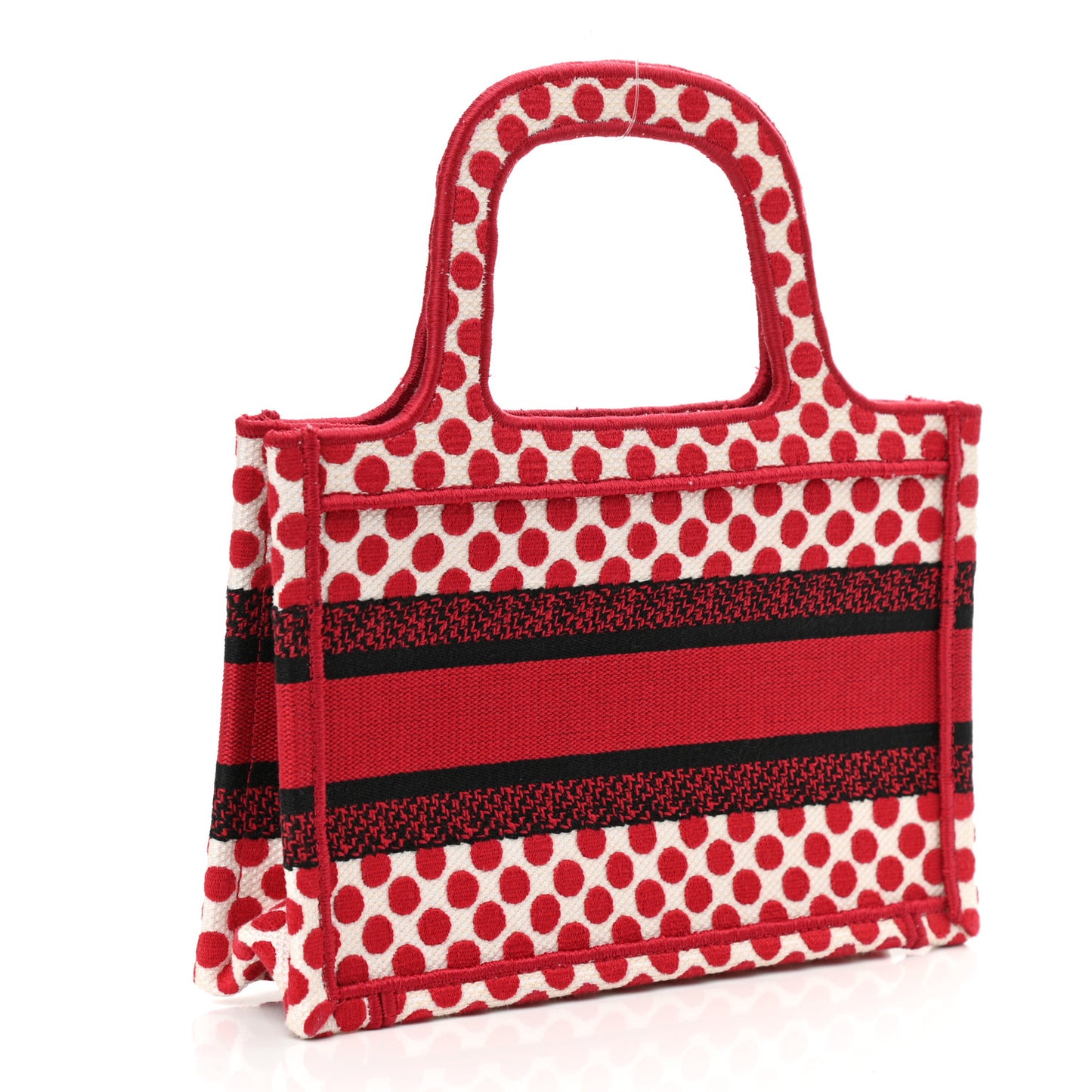Canvas DiorAmour Dots Mini Book Tote Red