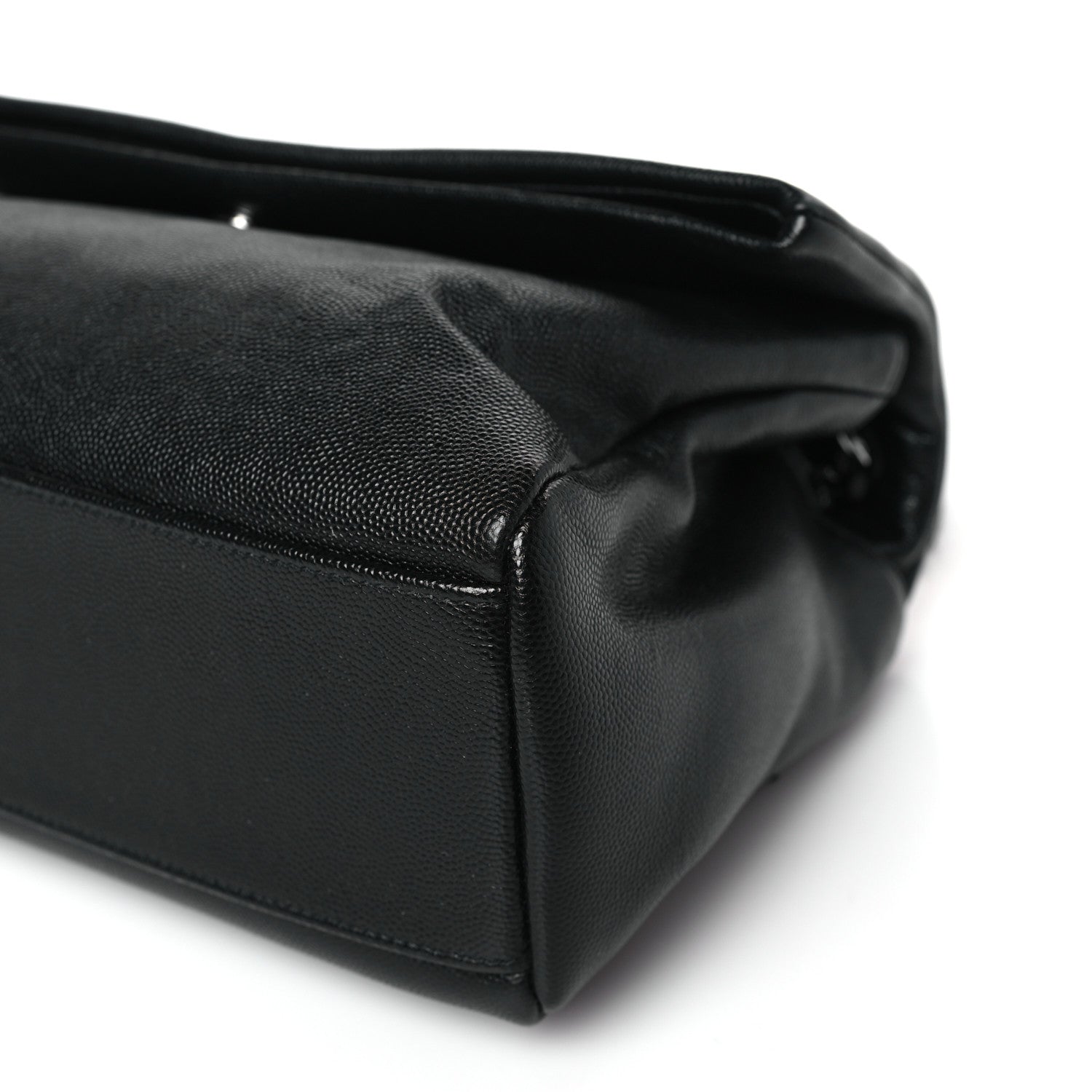 Saint Laurent Grain De Poudre Medium West Hollywood Monogram Fold-Over Black 8 of 8