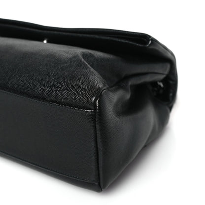 Saint Laurent Grain De Poudre Medium West Hollywood Monogram Fold-Over Black 8 of 8