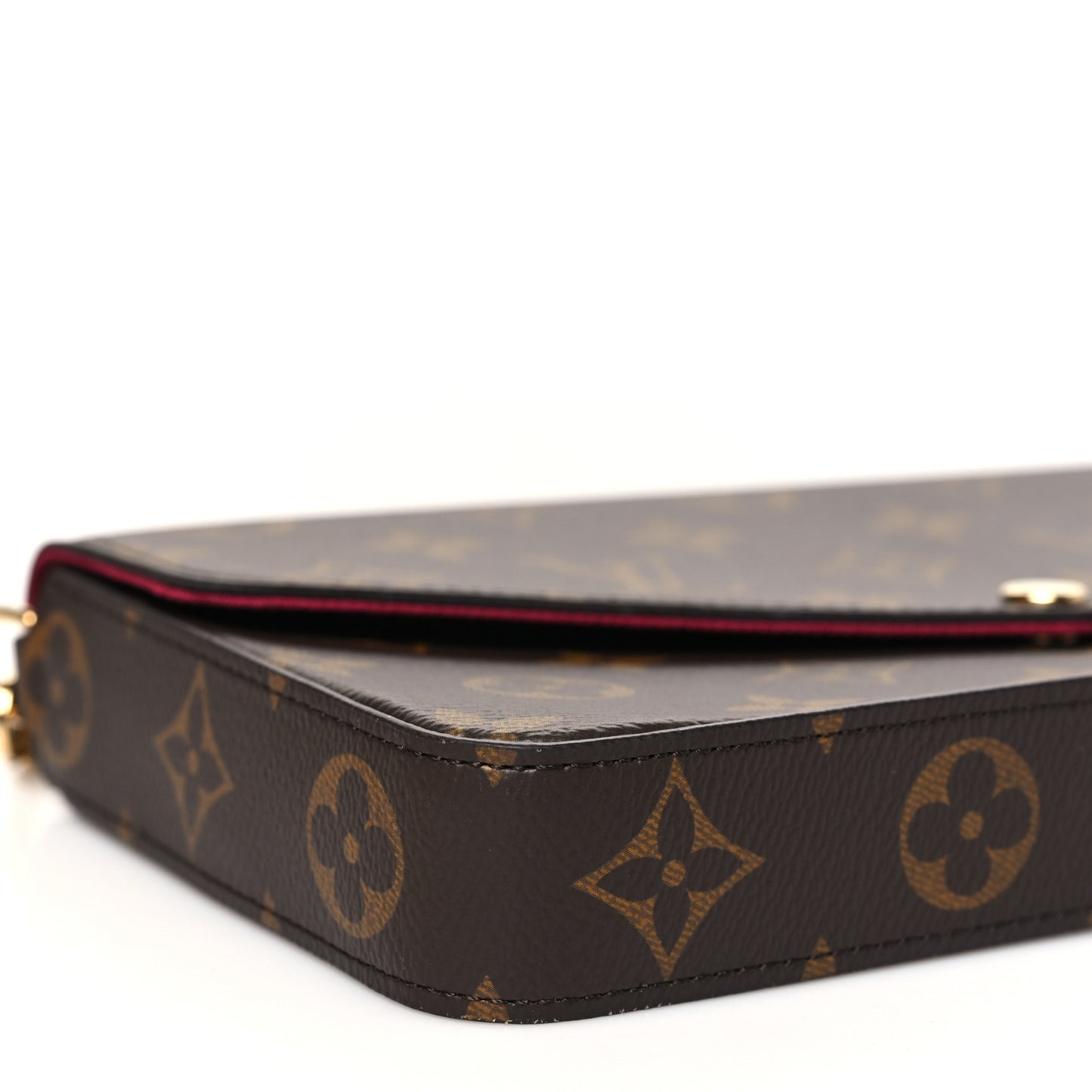 Monogram Pochette Felicie Chain Wallet Fuchsia