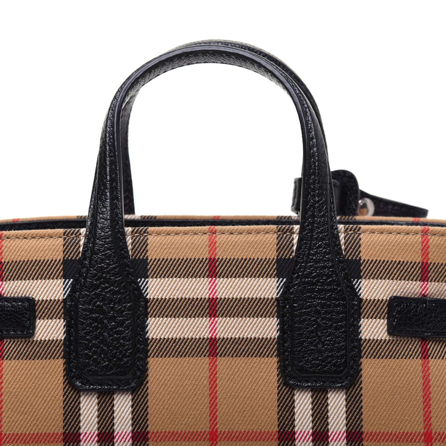 Goatskin Vintage Check Baby Banner Tote Black