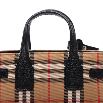 Burberry Goatskin Vintage Check Baby Banner Tote Black 13 of 17