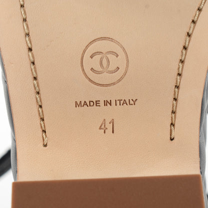 Chanel Calfskin Quilted Chain Sandals 41 Black 7 of 8