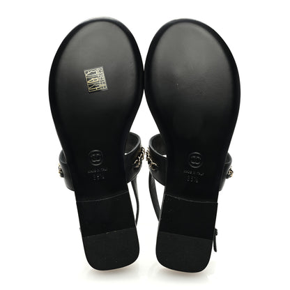 Chanel Lambskin Chain CC Sandals 38.5 Black 5 of 8