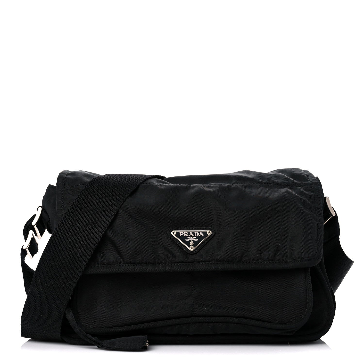 Prada Tessuto Nylon Messenger Bag Black 1 of 19