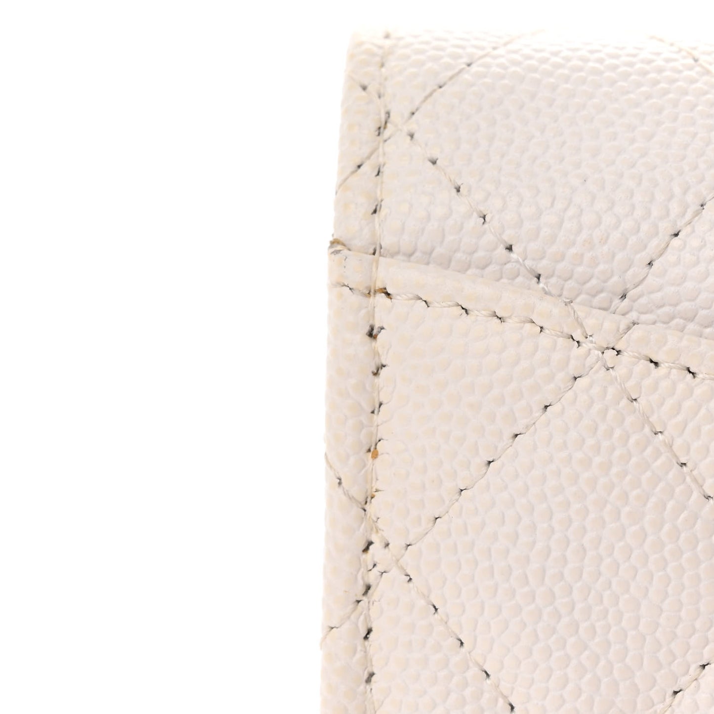 Caviar Quilted Medium Flap Wallet White
