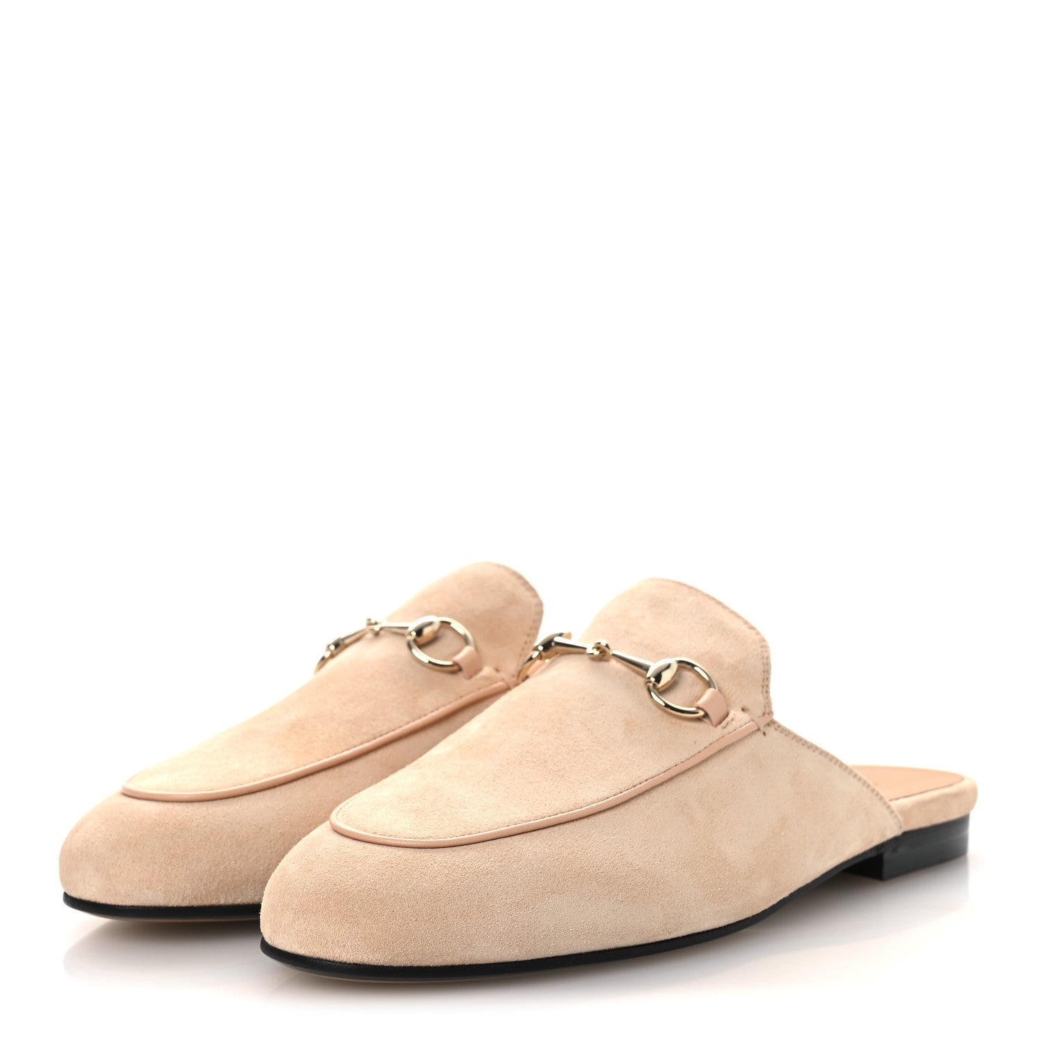 Gucci Suede Granada Kid Womens Princetown Slippers 38 Rose Dust 4 of 11