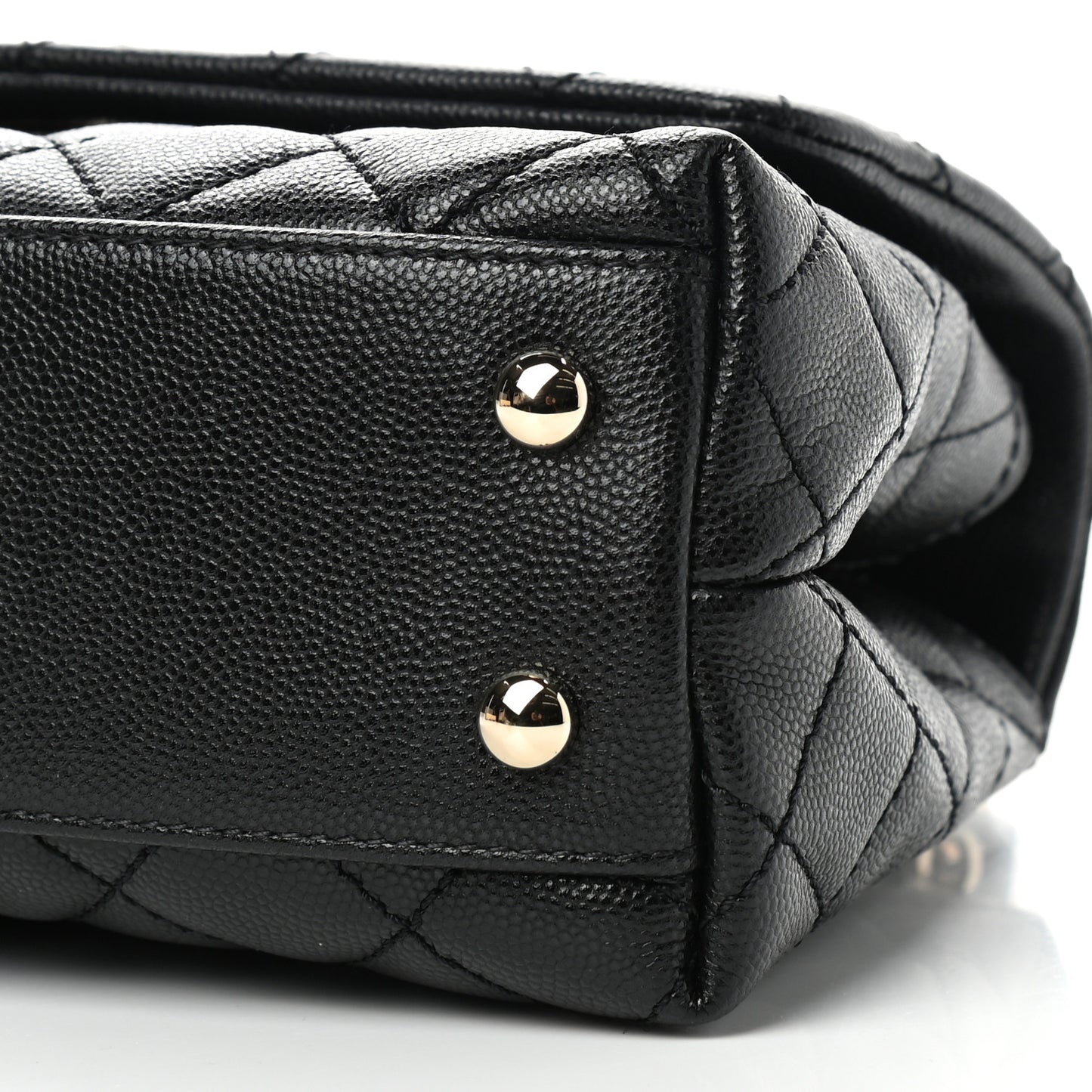 Caviar Quilted Mini Coco Handle Flap Black