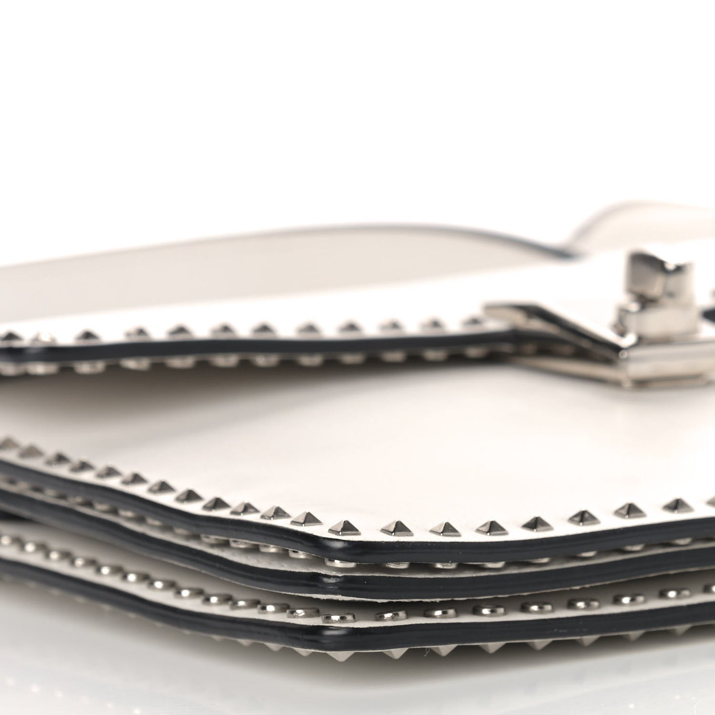 Calfskin Small Rockstud Cabana Crossbody Bag White