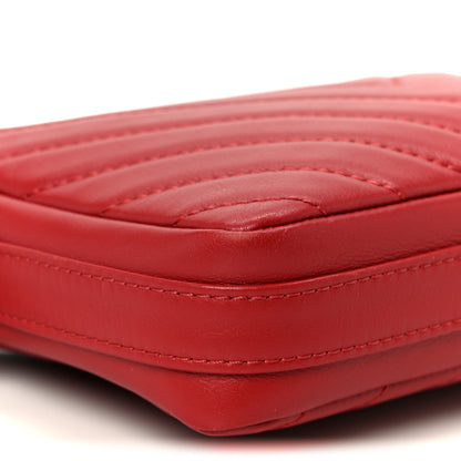 Chanel Lambskin Chevron Quilted Small Promenade Camera Dark Red 8 of 9