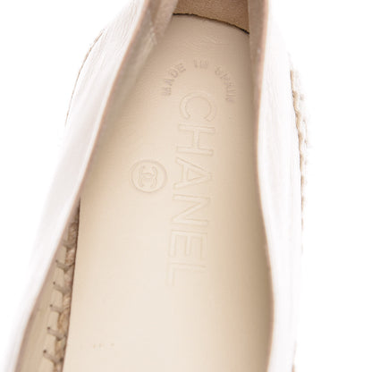 Chanel Iridescent Goatskin CC Espadrilles 40 Ivory Black 9 of 9
