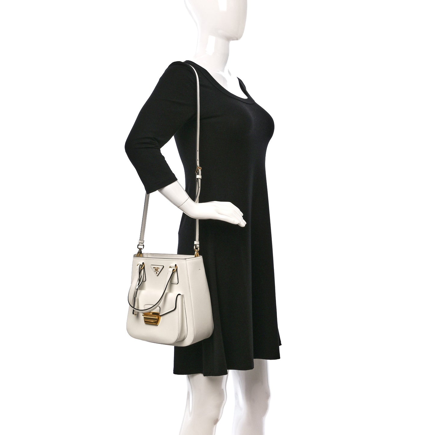 Saffiano Lux Metropolis Tote White