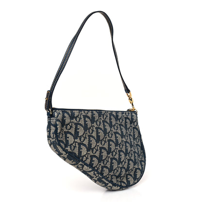 Christian Dior Monogram Mini Saddle Pochette Navy 3 of 8