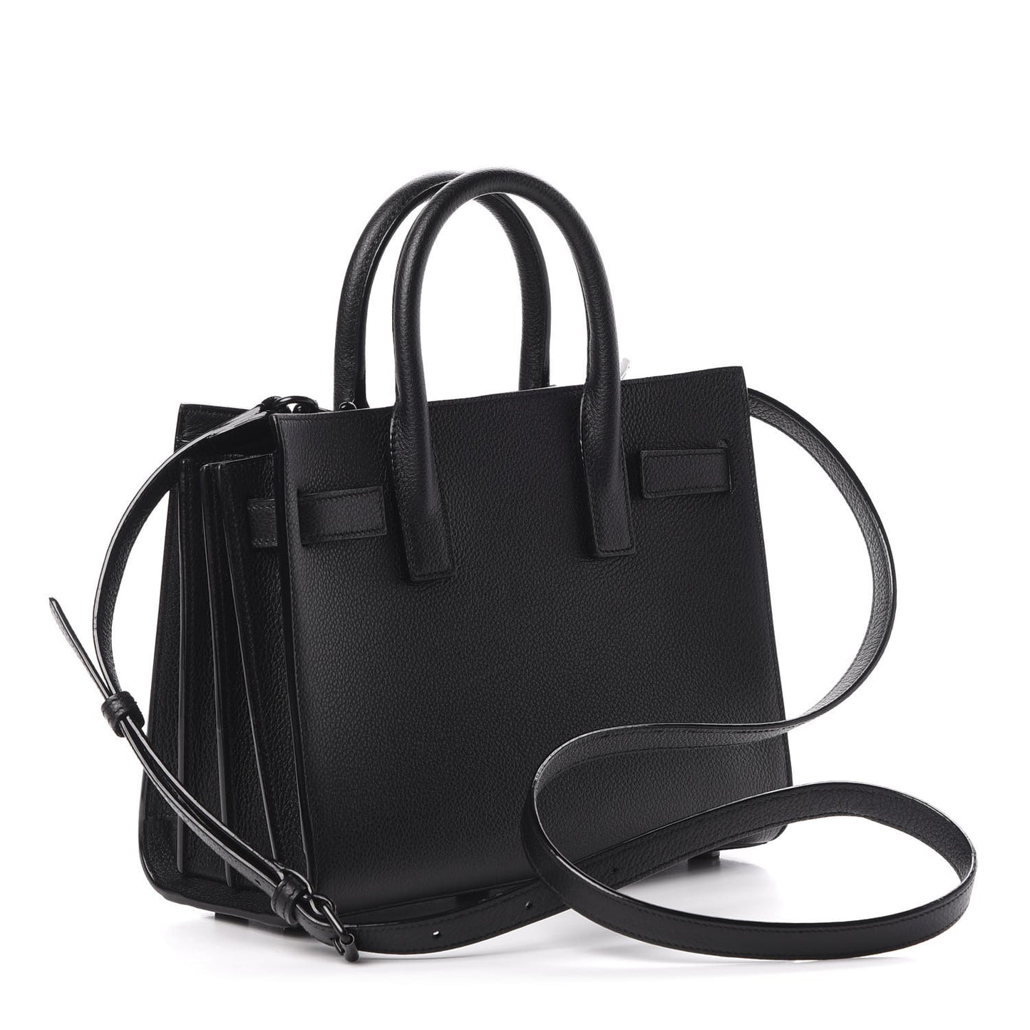 Grained Calfskin Nano Sac De Jour Black
