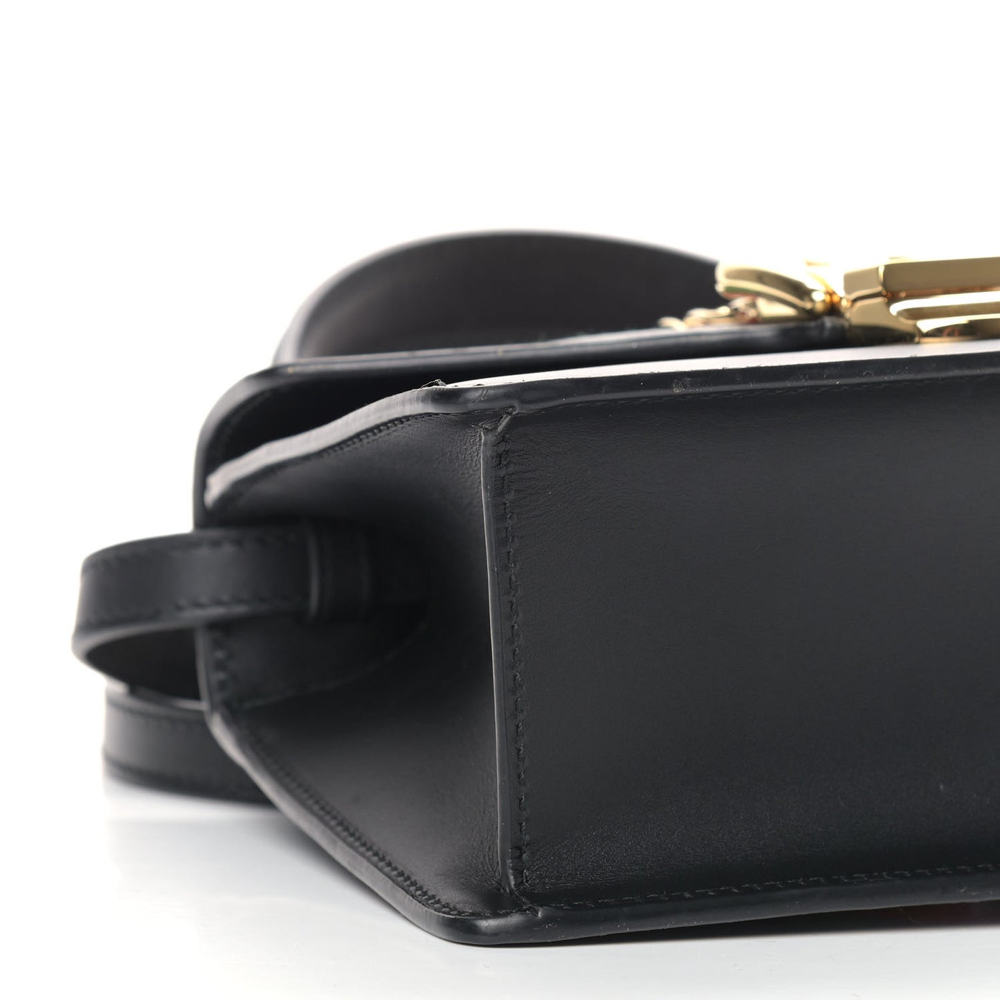 Calfskin Mini Sylvie Top Handle Bag Black