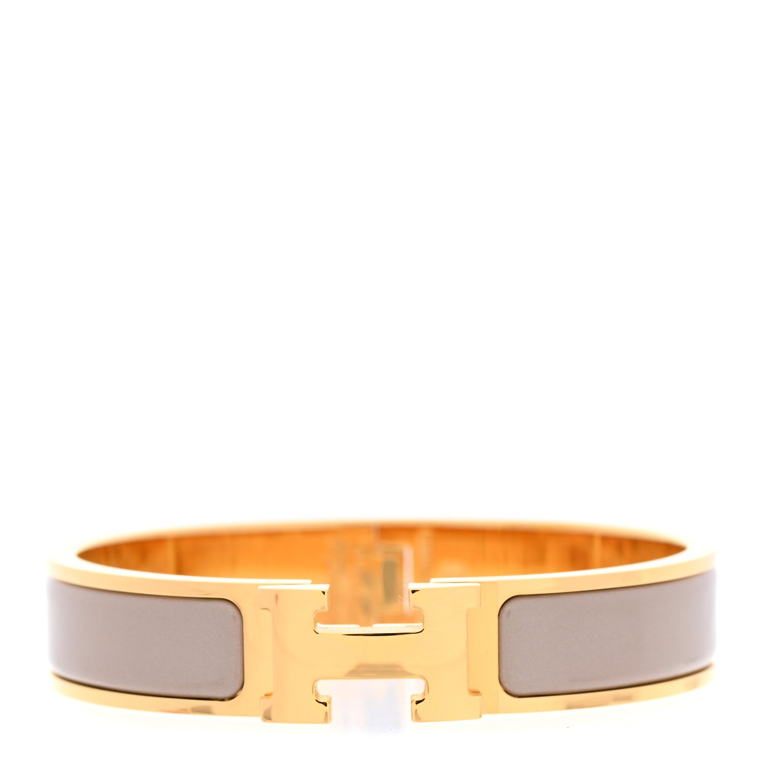 Hermes Enamel Narrow Clic Clac H Bracelet PM Marron Glace 1 of 5