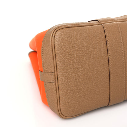 Hermes Toile Officier Negonda Garden Party Tote 30 Orange Biscuit 9 of 11