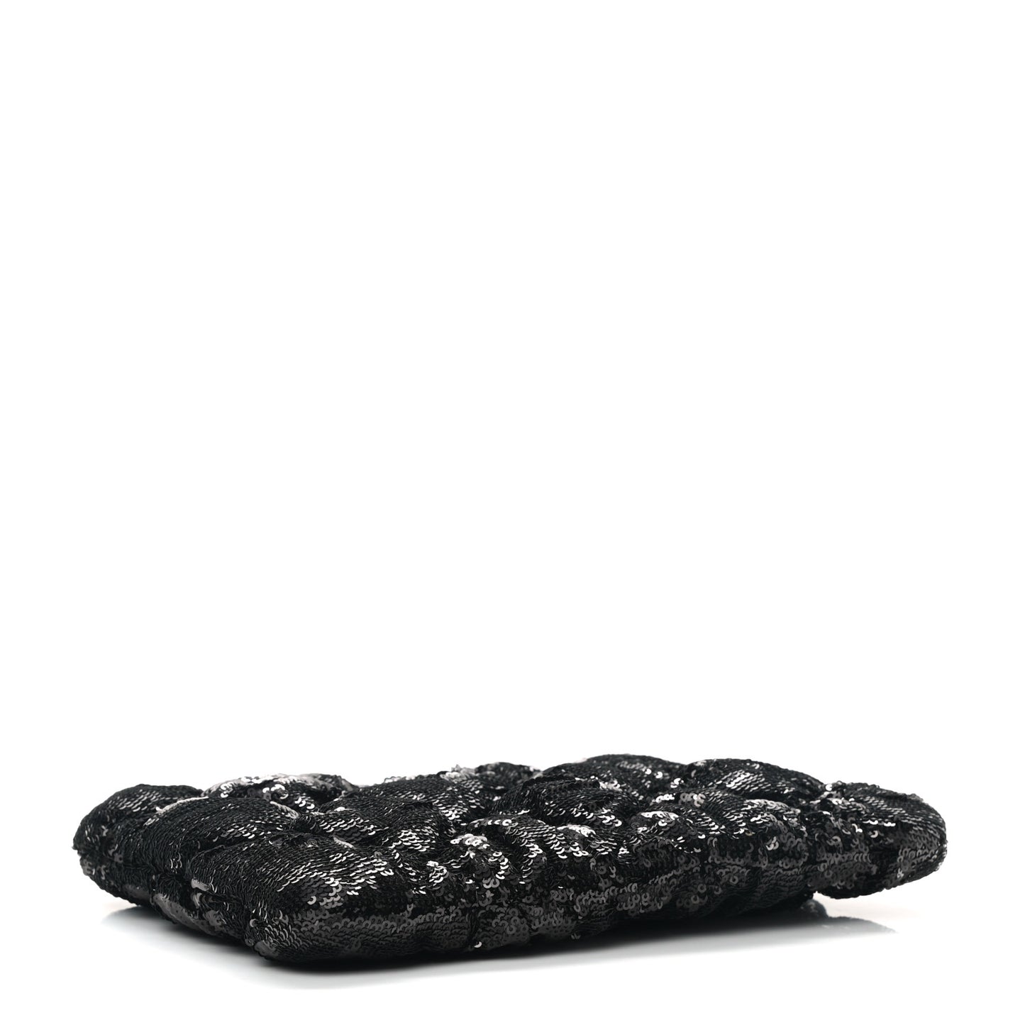 Sequins Quilted Large Chanel 19 Pouch Black