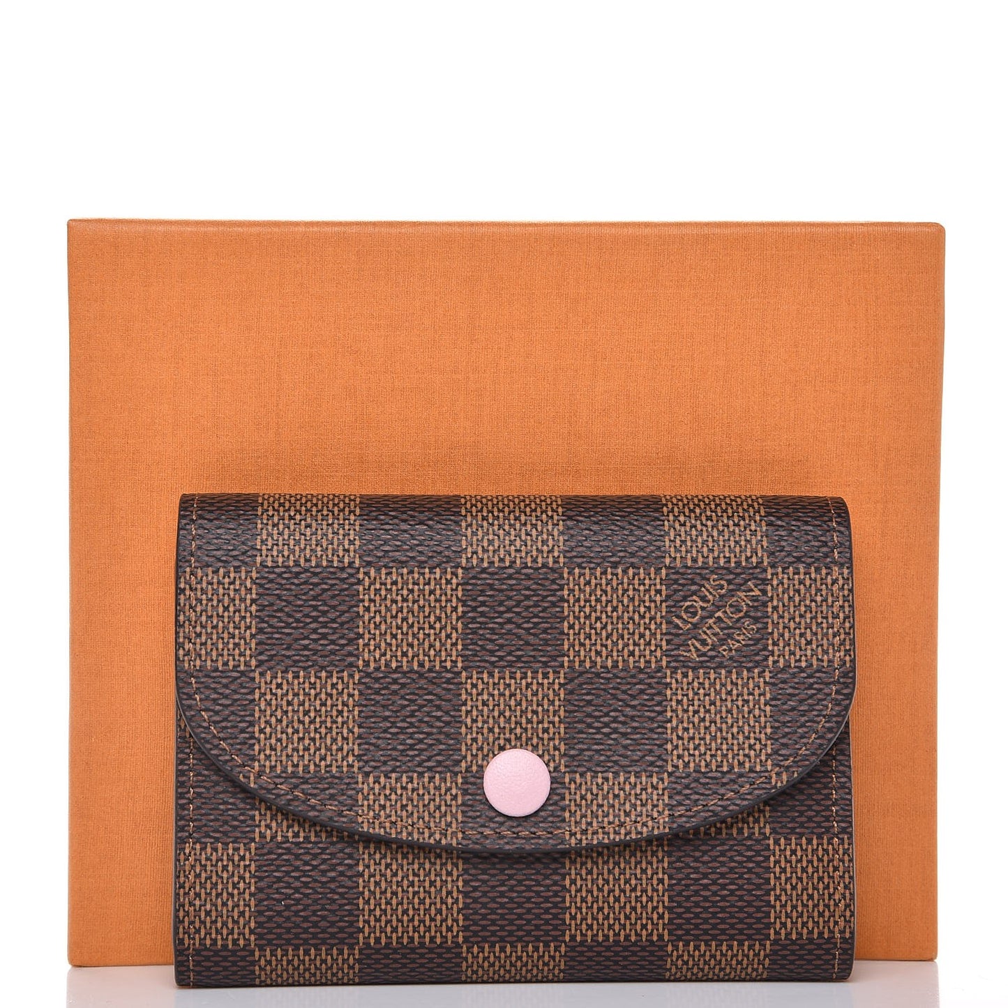 Damier Ebene Rosalie Coin Purse Rose Ballerine