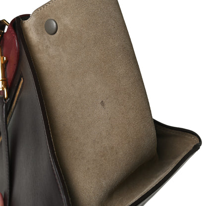 Celine Textured Calfskin Suede Tri-Color Large Trapeze Burgundy 16 of 22