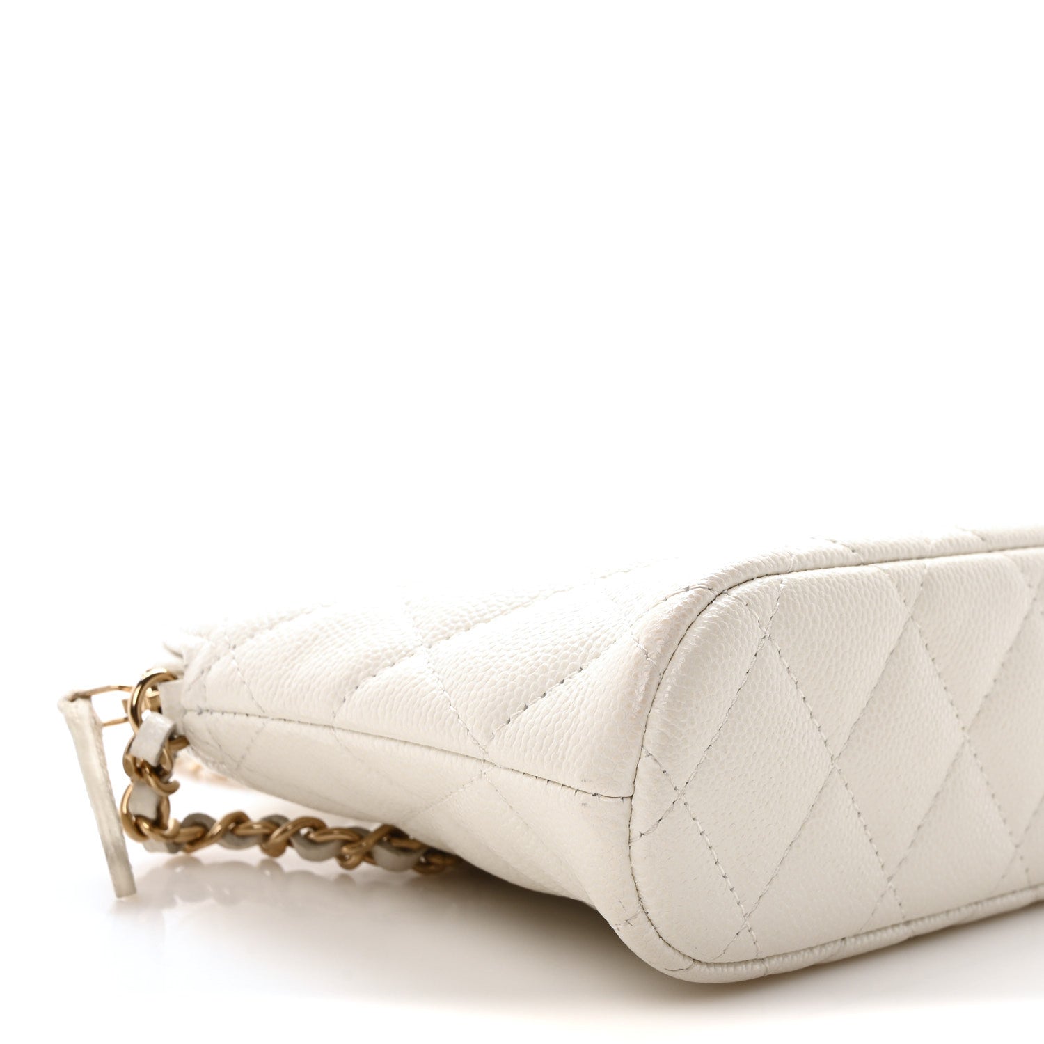 Chanel Caviar Quilted Classic Clutch With Chain White 9 of 11