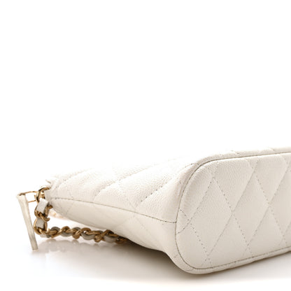 Chanel Caviar Quilted Classic Clutch With Chain White 9 of 11