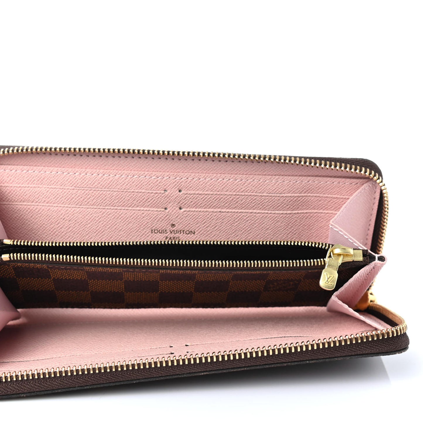 Damier Ebene Clemence Wallet Rose Ballerine