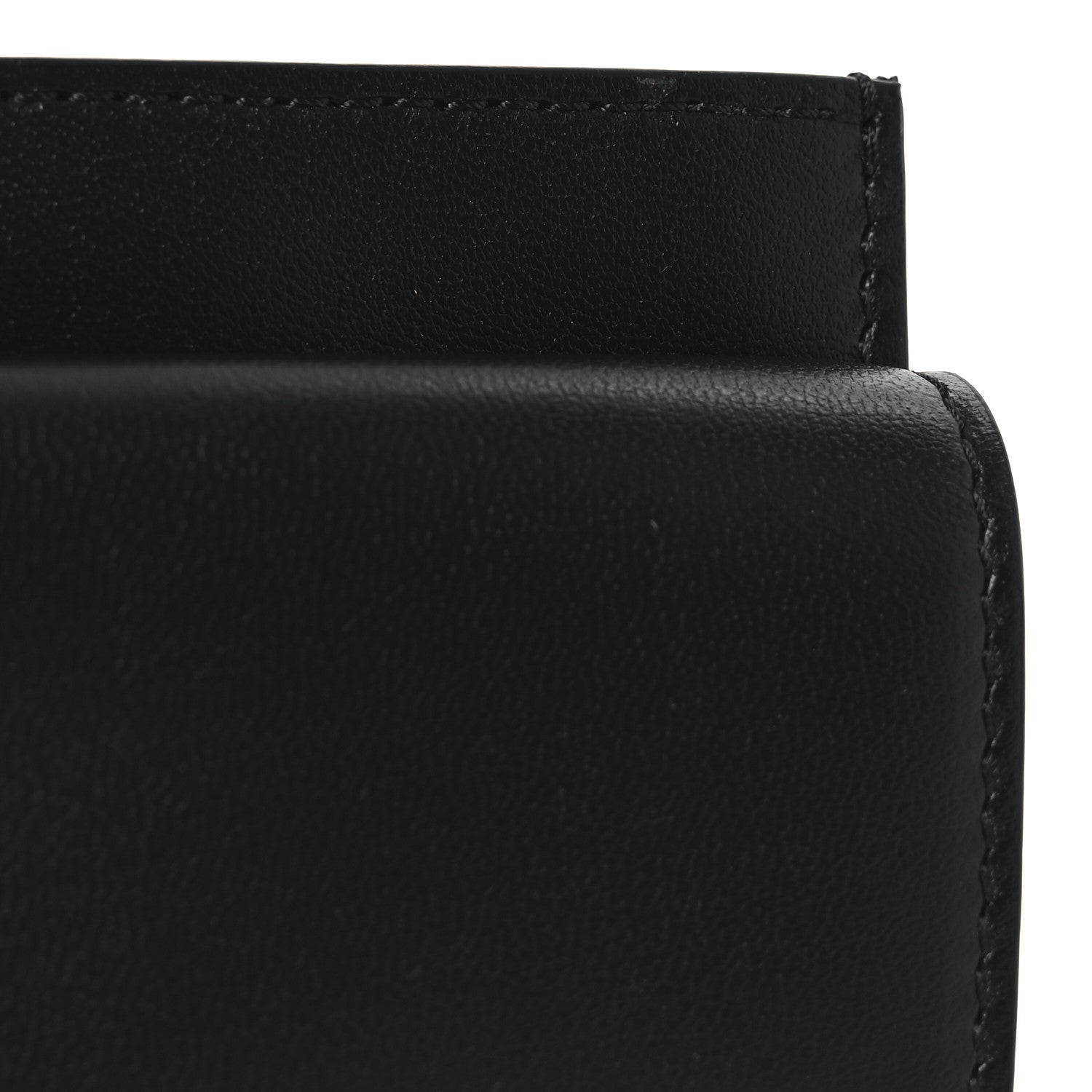 Fendi Nappa Matisse FF Diagonal Embossed Fold Over Card Holder Wallet Black 7 of 8