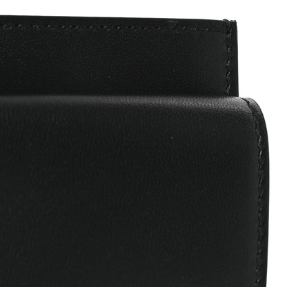 Fendi Nappa Matisse FF Diagonal Embossed Fold Over Card Holder Wallet Black 7 of 8