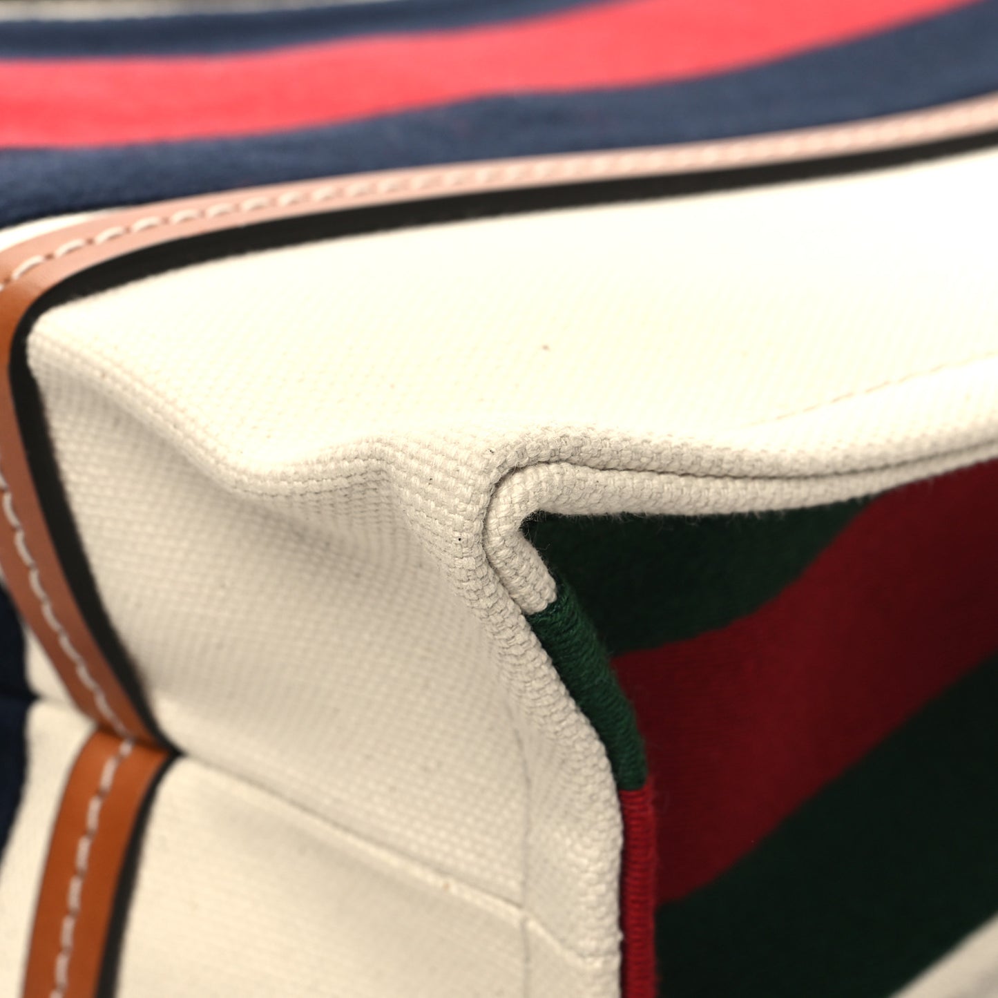 Canvas Calfskin Web Small Interlocking G Tote Bag Red Blue