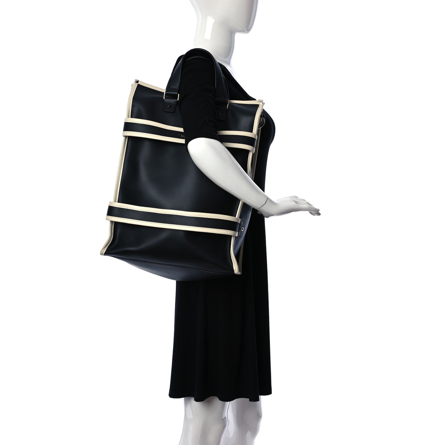 Nappa Rockstud Foldable Tote Black