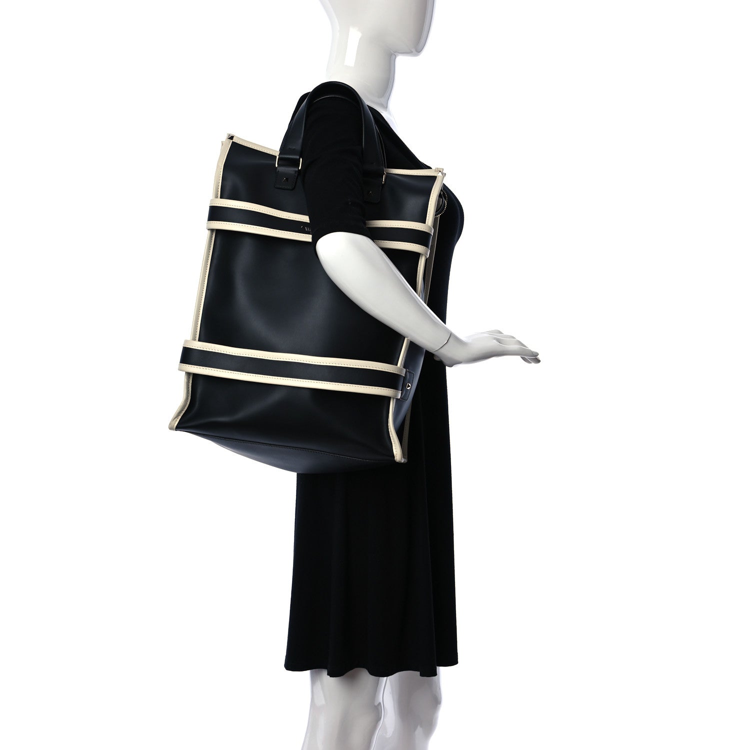 Valentino Garavani Nappa Rockstud Foldable Tote Black 2 of 8