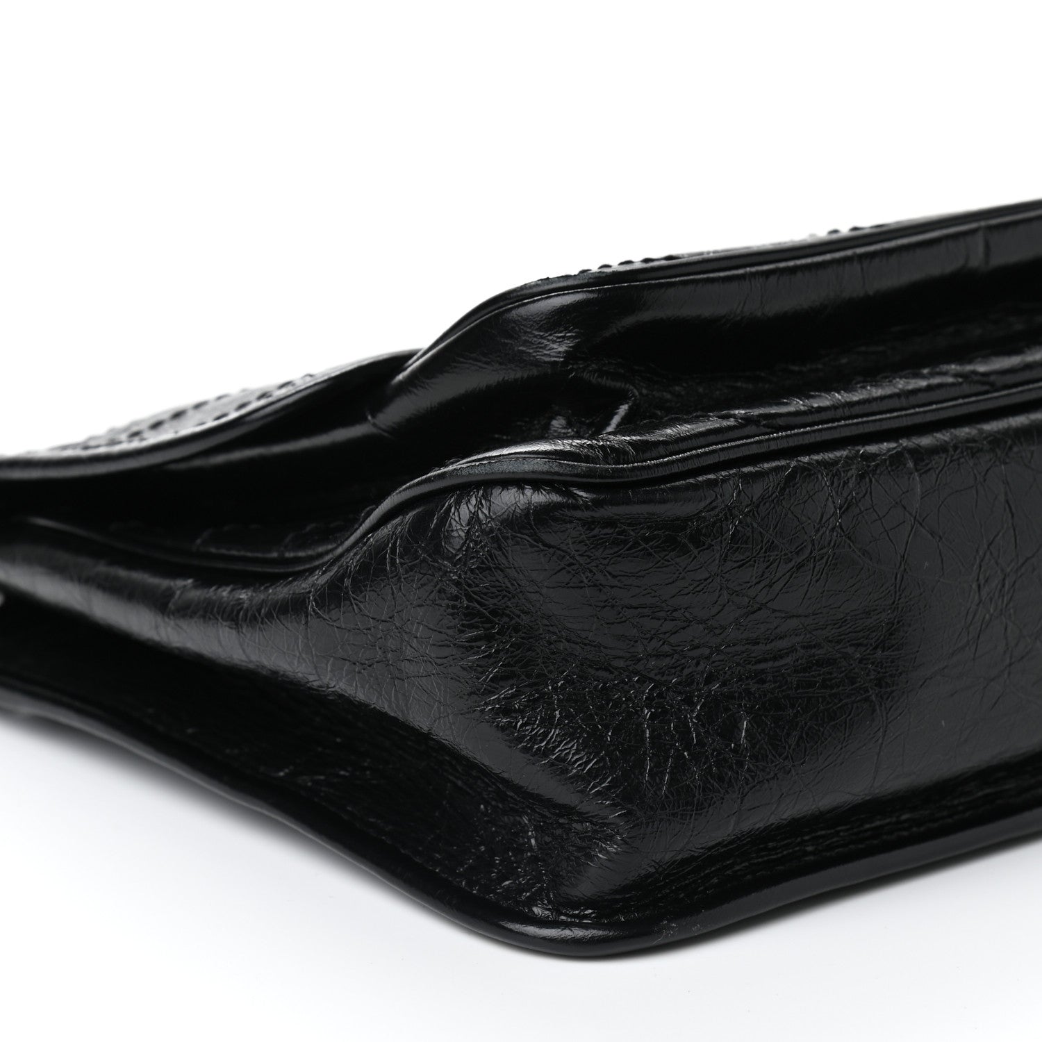 Saint Laurent Crinkled Calfskin Matelasse Monogram Medium Niki Chain Satchel Black 9 of 10