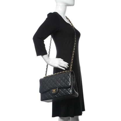 Chanel Caviar Quilted Jumbo Double Flap Black 2 of 9