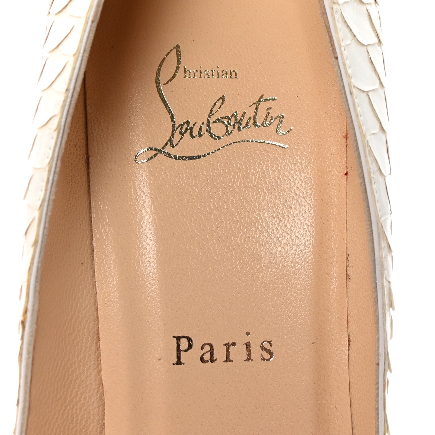 Christian Louboutin Snakeskin Crystal Lame So Kate 120 Pumps 38 White 8 of 8