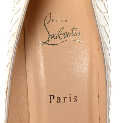 Christian Louboutin Snakeskin Crystal Lame So Kate 120 Pumps 38 White 8 of 8