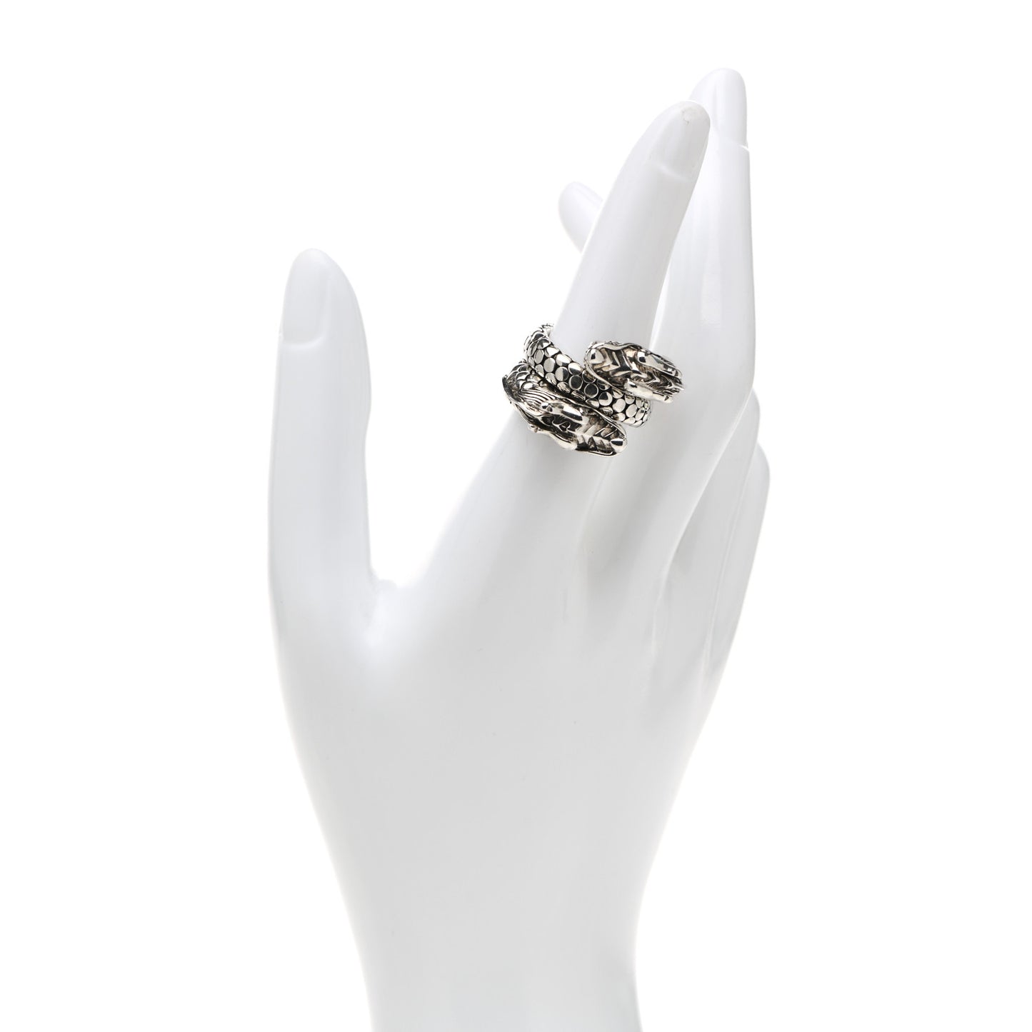 Sterling Silver Legends Naga Dragon Coil Ring 56 7.5
